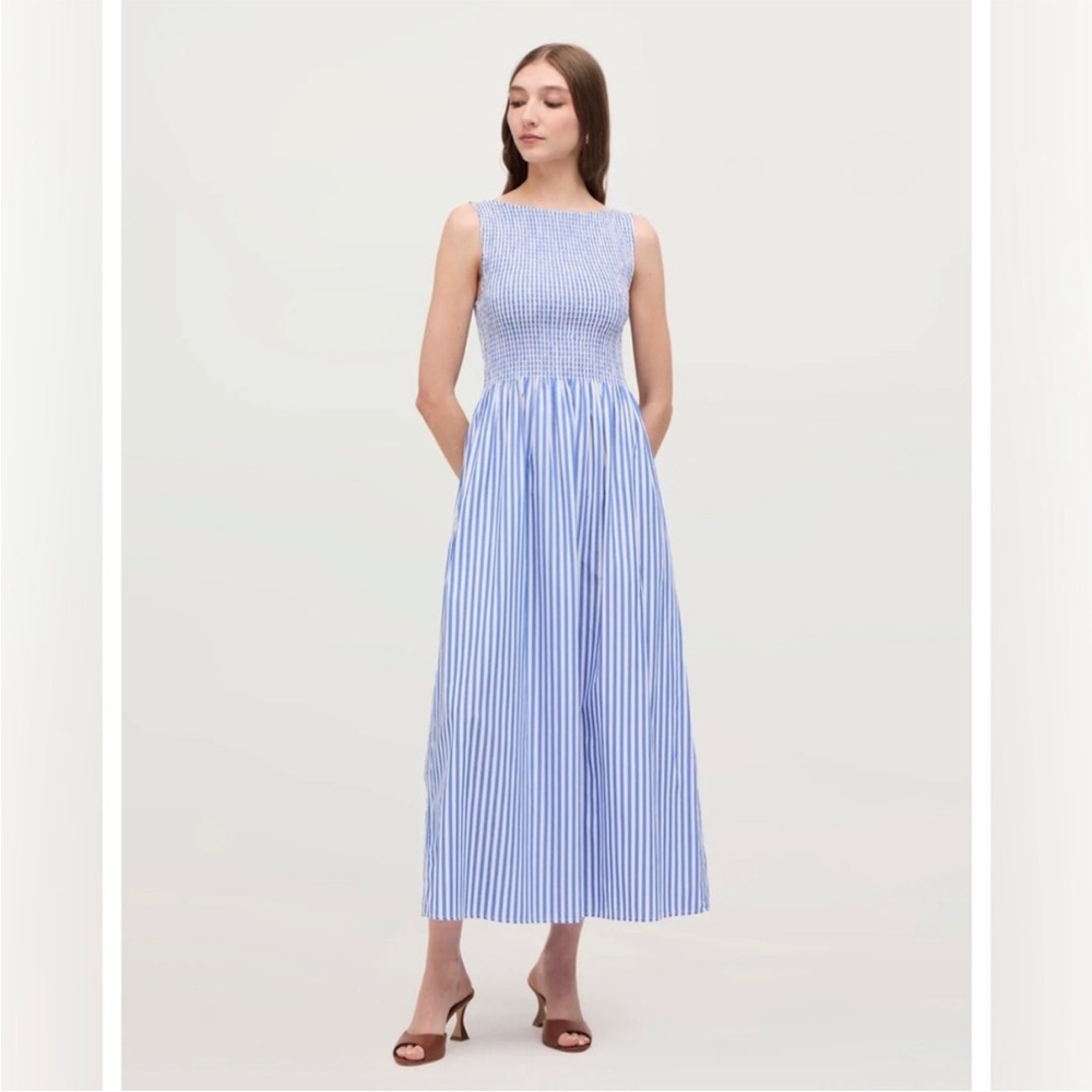 Hill House Blueberry Striped Cosima Dress XS